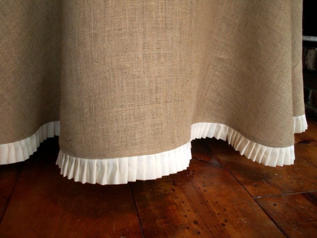 Image of: 90 Inch Round Burlap Tablecloth
