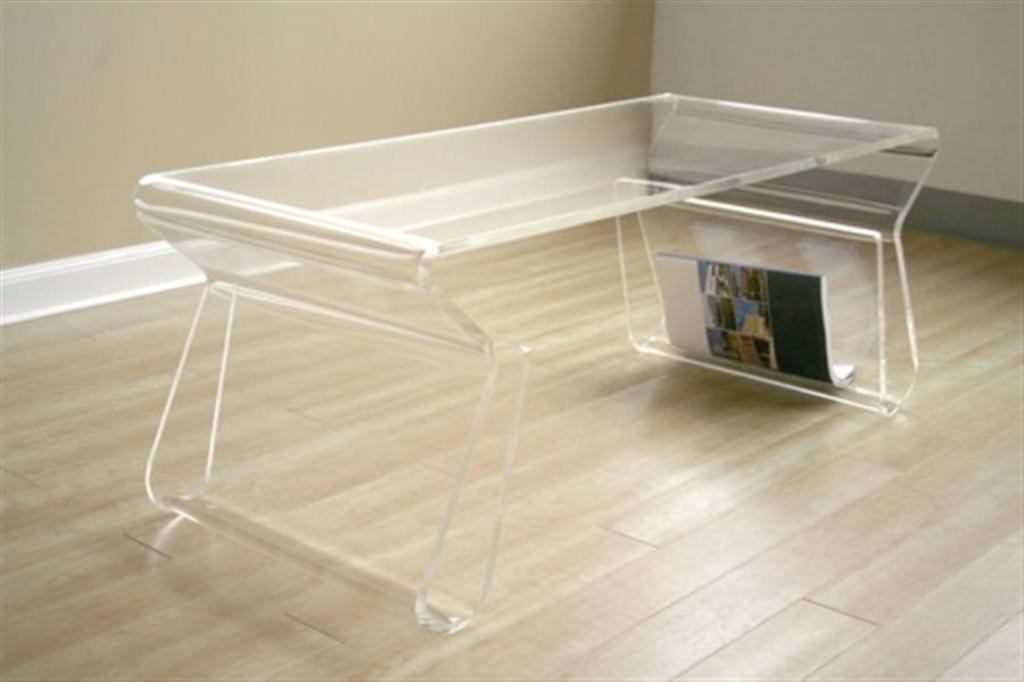 Image of: Acrylic Coffee Table With Casters