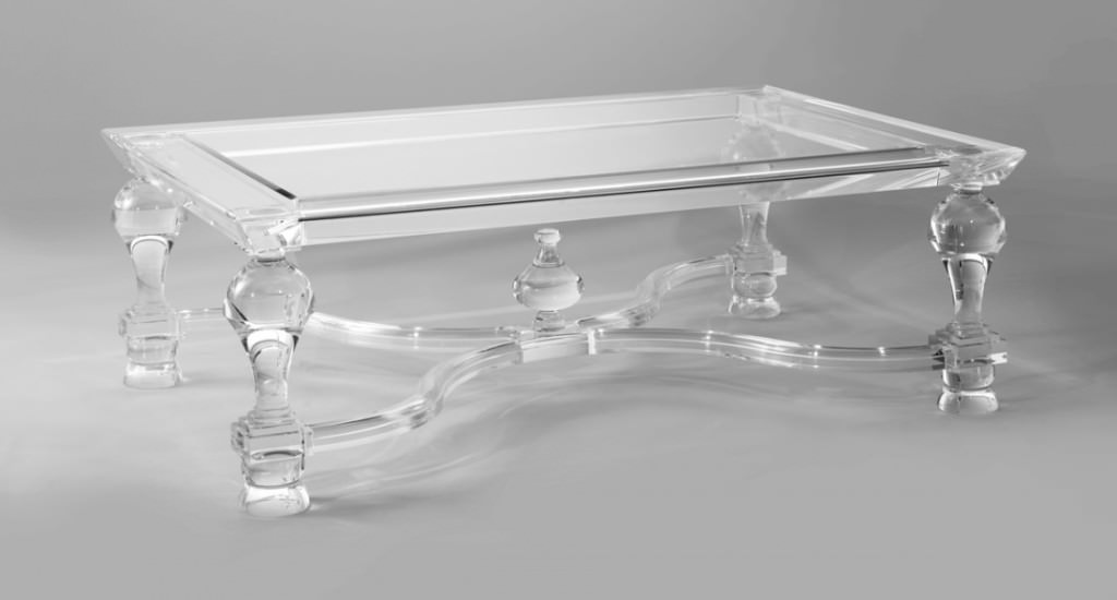 Image of: Acrylic Coffee Table With Shelf
