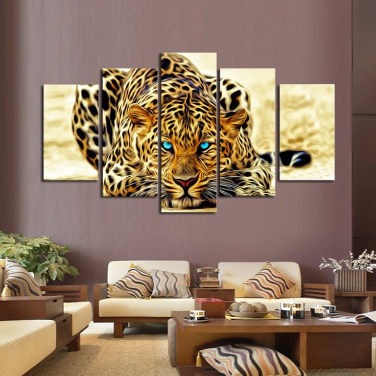 Image of: Adorable Cheetah Picture Wall Decor Ideas