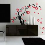 Adorable Cherry Blossom Living Room Wall Decor Ideas