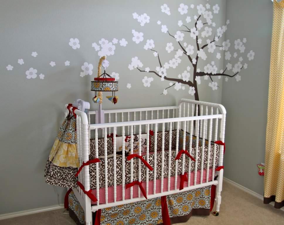 Image of: Adorable Cherry Blossom Wall Decor Ideas For Nursery Room