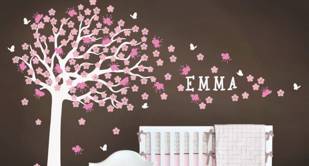 Image of: Adorable Cherry Blossom Wall Decorations