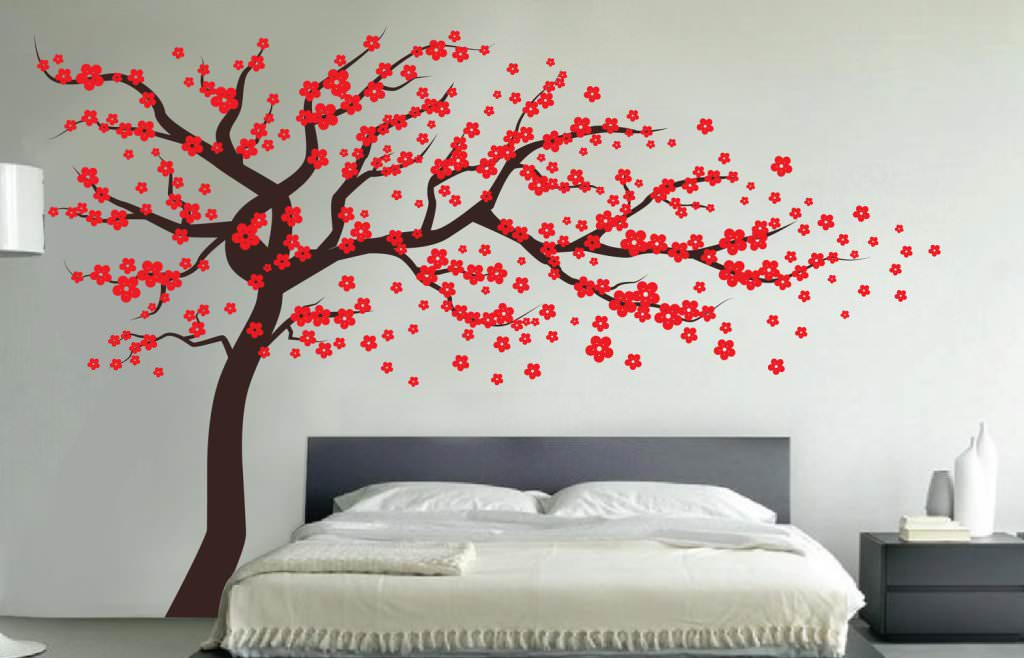 Image of: Adorable Large Cherry Blossom Wall Decor Ideas