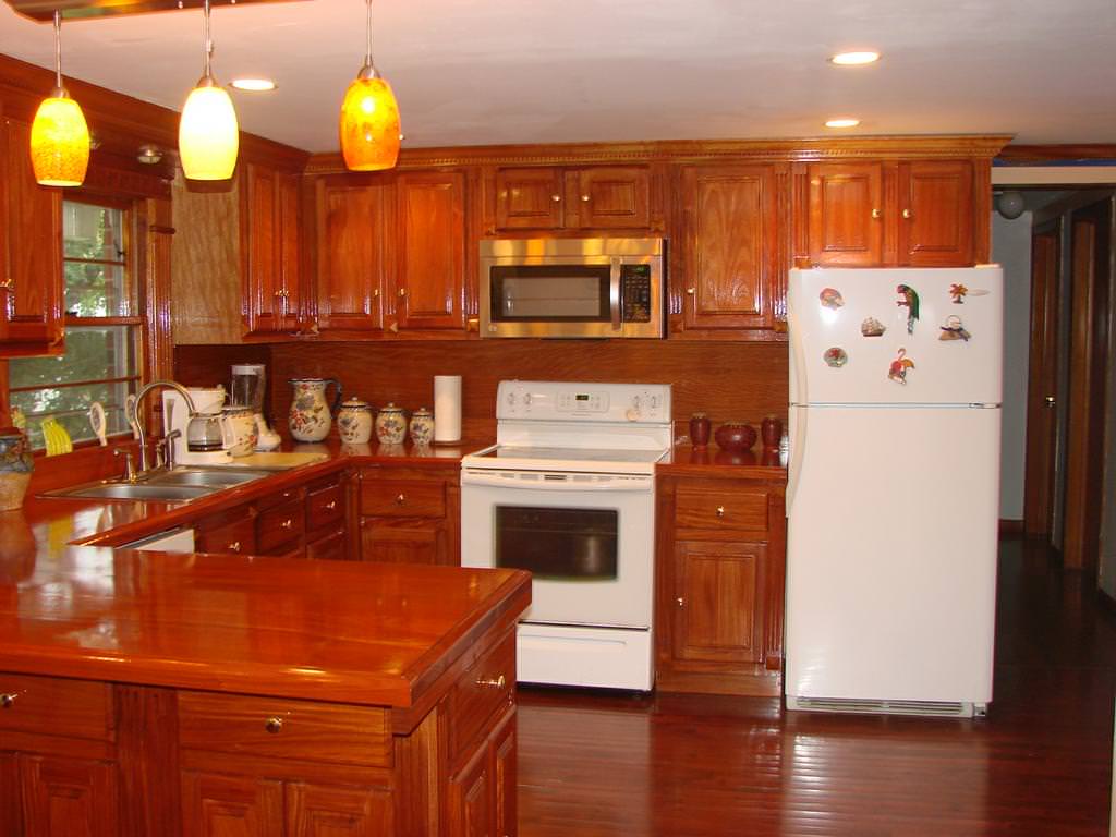 Image of: African Mahogany Kitchen Cabinets
