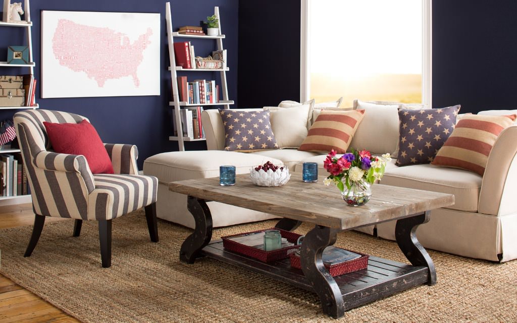 Image of: Americana Home Decor Living Room Design