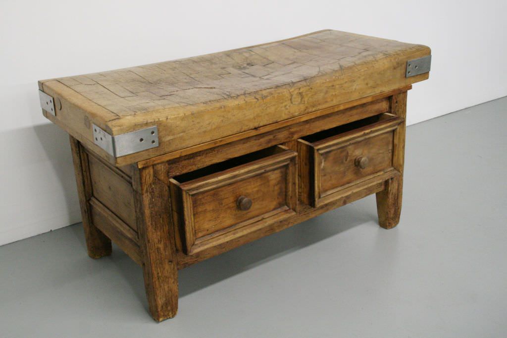 Image of: Antique Butcher Block Table