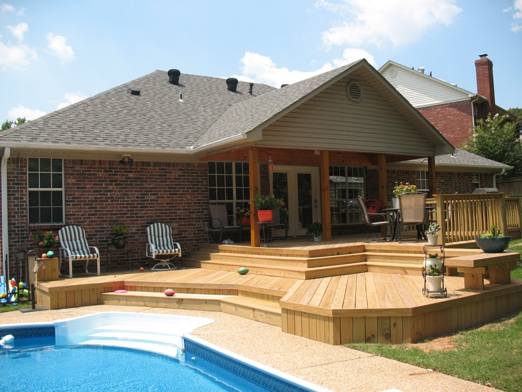 Image of: Backyard Decks And Pools