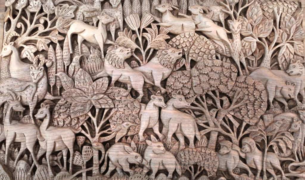 Image of: Bali Large Carved Wood Panels