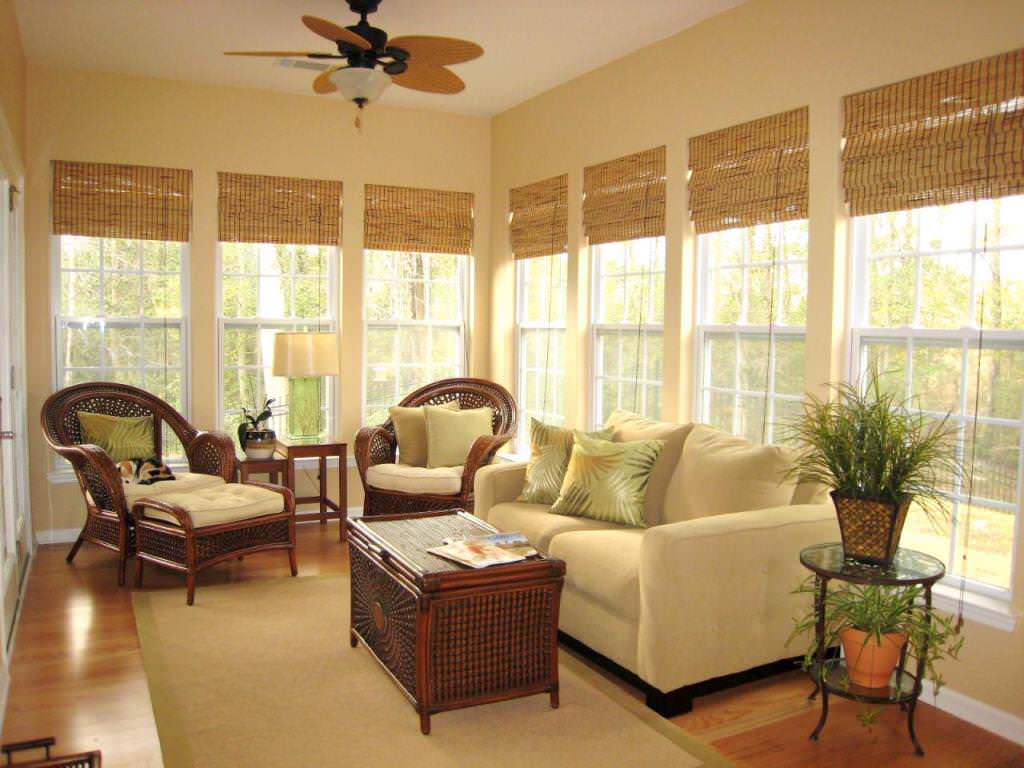 Image of: Bamboo Window Shades For Living Room