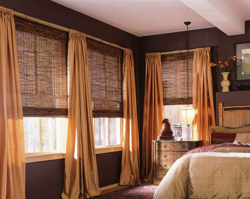 Image of: Beautiful Bamboo Window Shades Bedroom Design