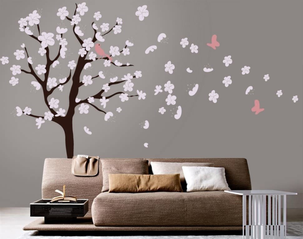 Image of: Beautiful Cherry Blossom Wall Decor Idea