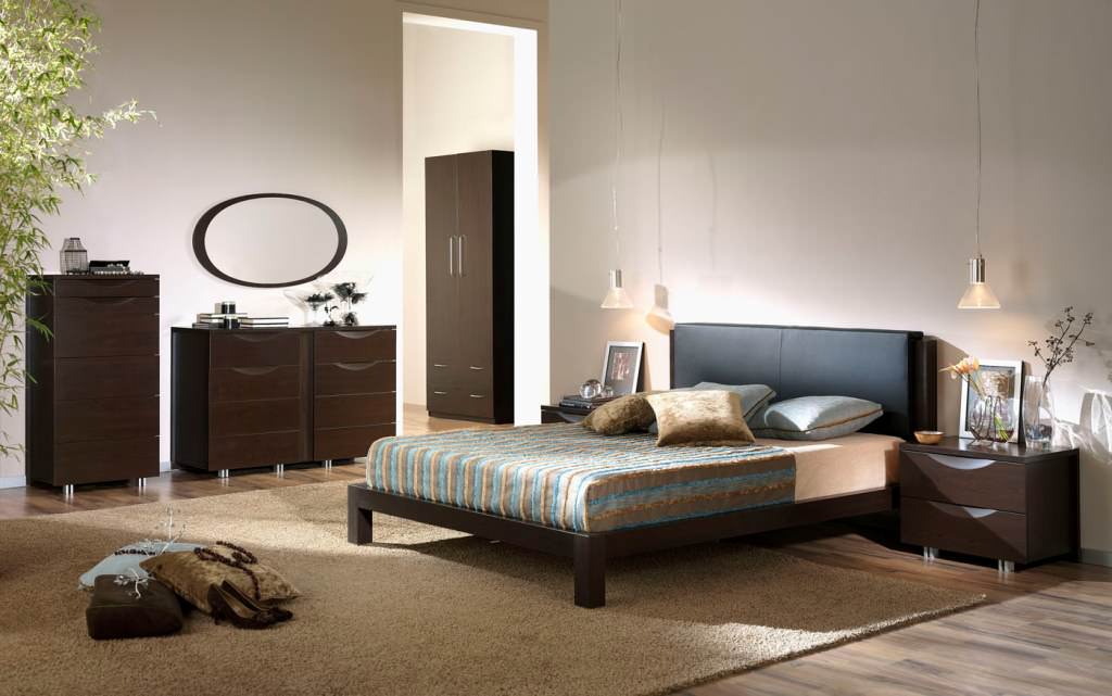 Image of: Bedroom Color Schemes Dark Furniture