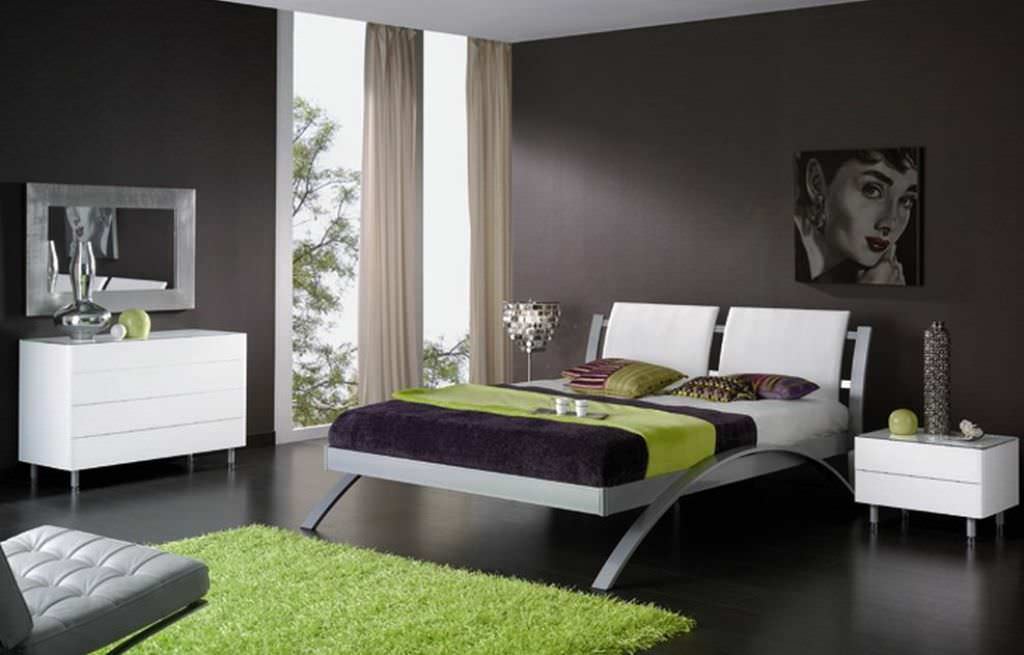 Image of: Bedroom Color Schemes With Green Carpet