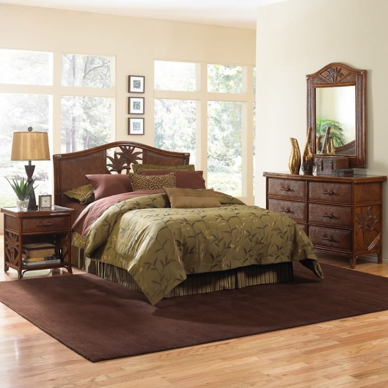 Image of: Black Wicker Bedroom Furniture