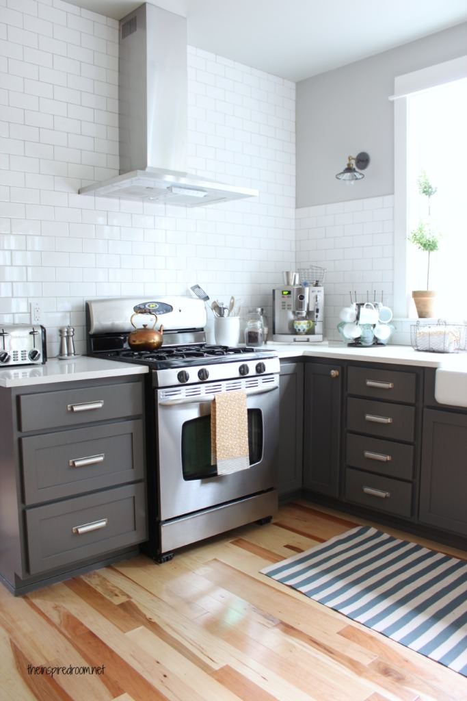 Image of: Blue Grey Cabinets Kitchen