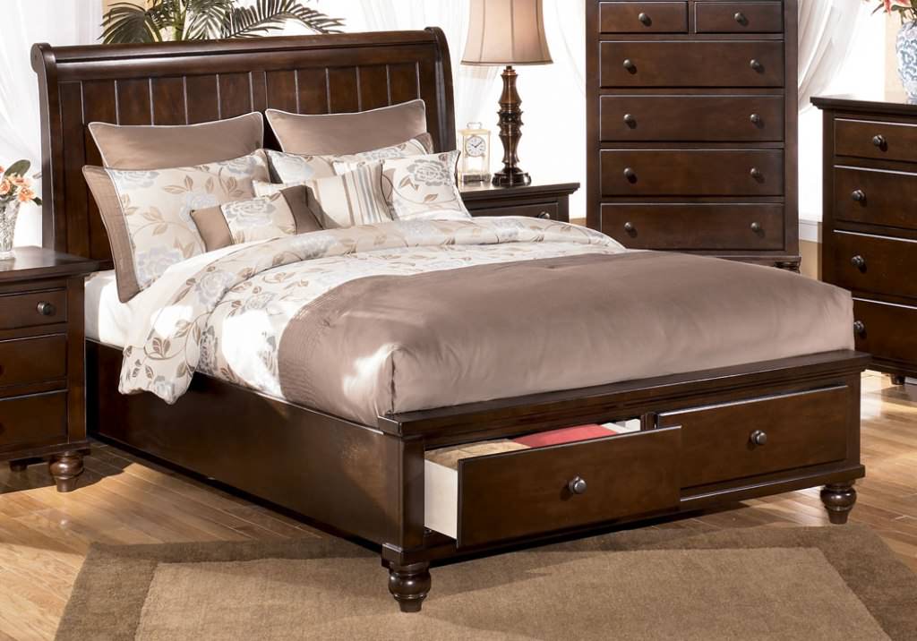 Image of: Cal King Bed Frame With Storage Drawers