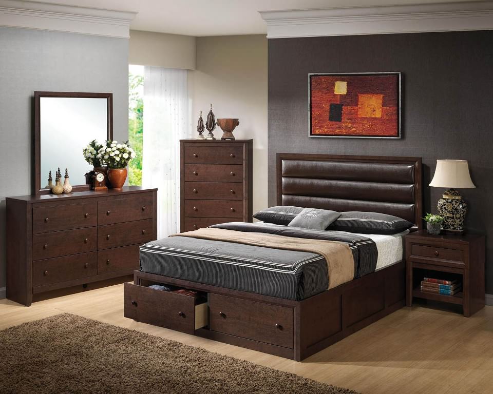 Image of: California King Platform Bed With Drawers