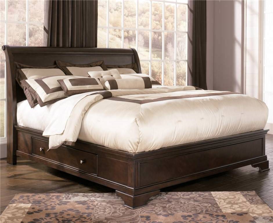 Image of: California King Platform Bed With Storage Drawers