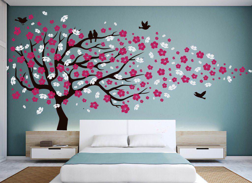 Cherry Blossom Wall Decoration For Living Room Ideas