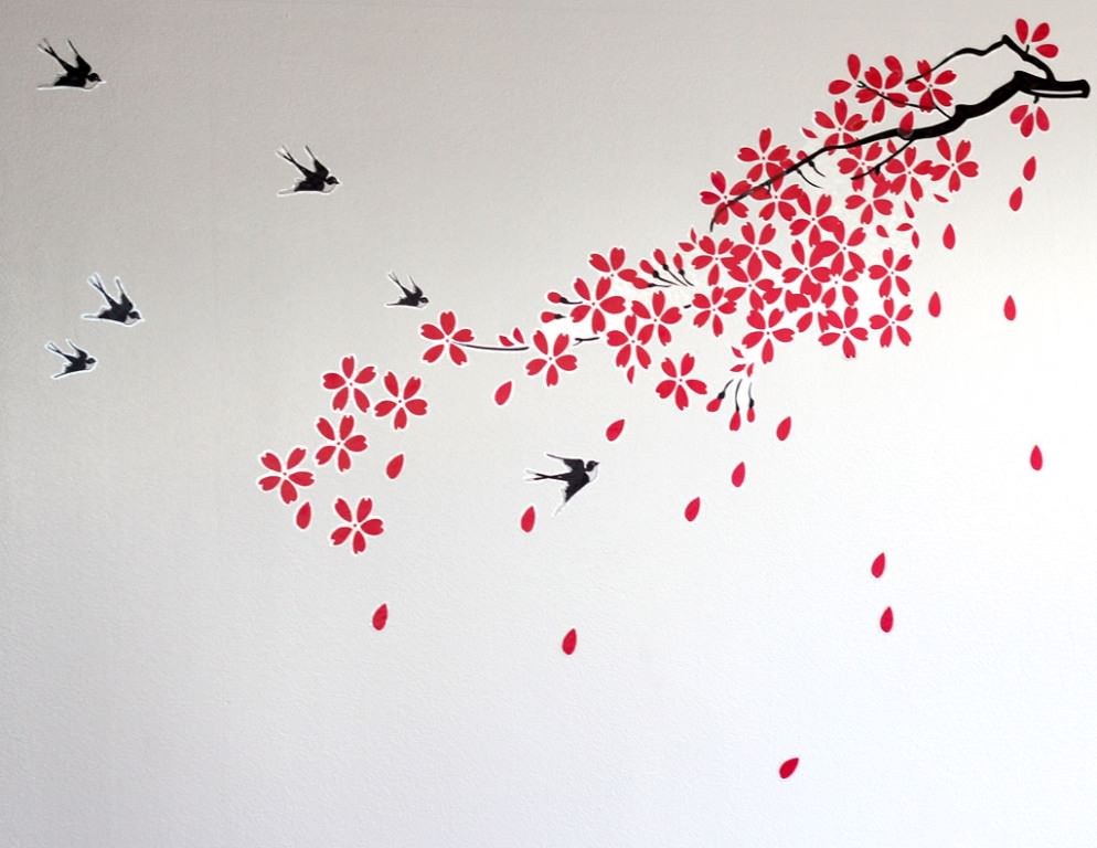 Image of: Cherry Blossom Wall Decoration Ideas