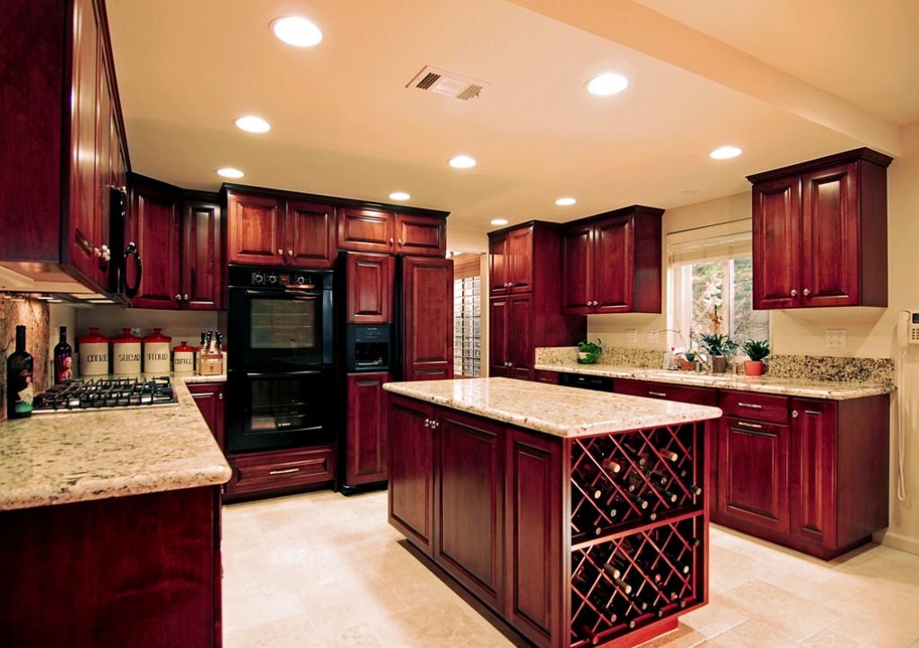 Image of: Cherry Wood Kitchen Cabinets Cleaning