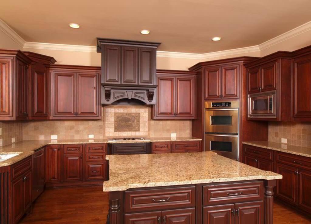 Image of: Cherry Wood Kitchen Cabinets Colors