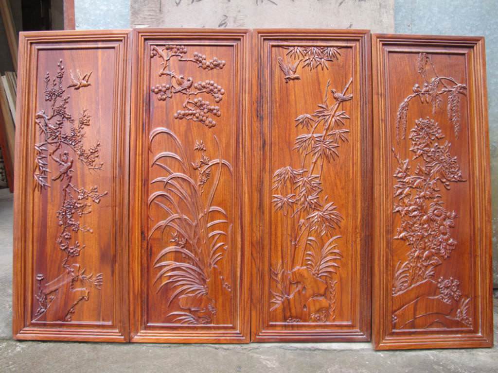 Image of: Chinese Carved Wood Panels