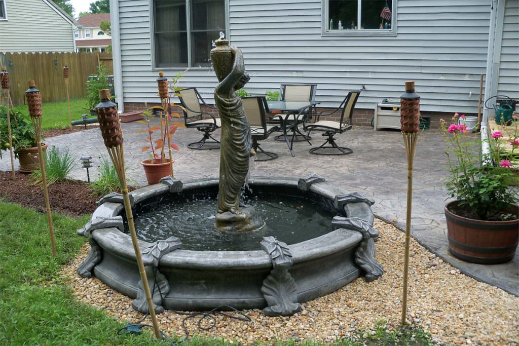 Image of: Concrete Fountains Ideas With Statue