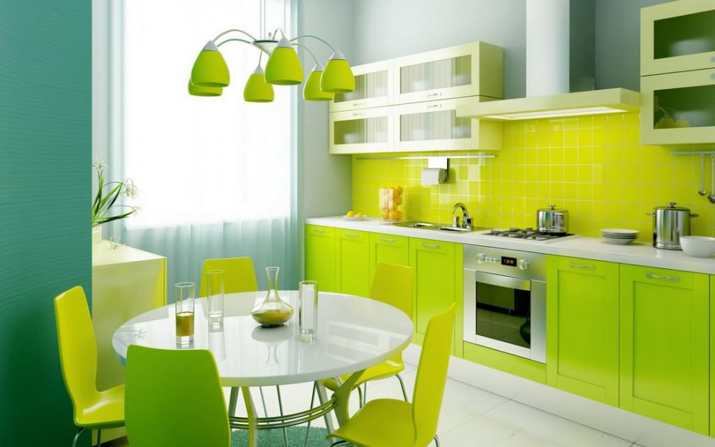 Image of: Dark Green Kitchen Cabinets