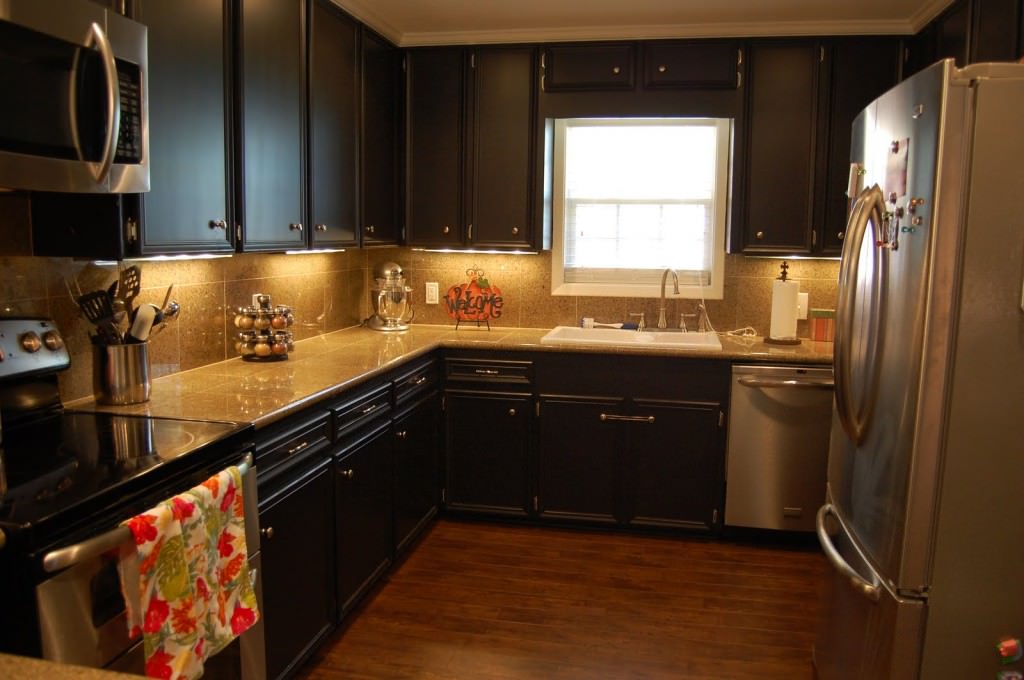 Image of: Dark Kitchen Cabinets With Light Floors 2014