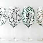Decorative Wine Glasses With Hand Drawing
