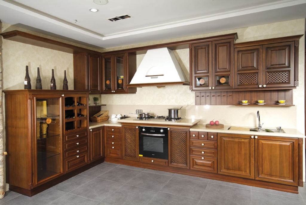 Image of: Design Solid Wood Kitchen Cabinets