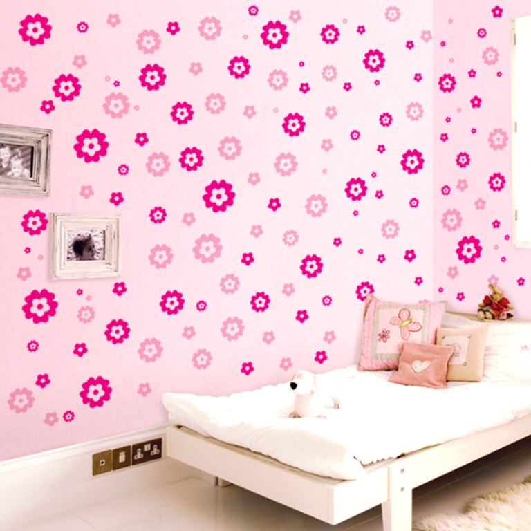 Image of: Flower Wall Stickers For Bedrooms
