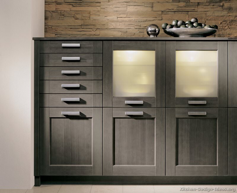 Image of: Gray And White Kitchen Cabinets