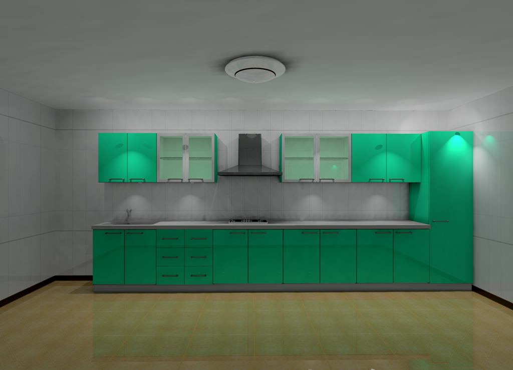 Image of: Green Kitchen Cabinets Painted