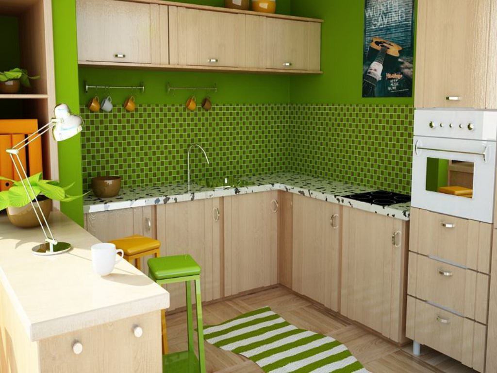 Image of: Green Kitchen Cabinets Pictures