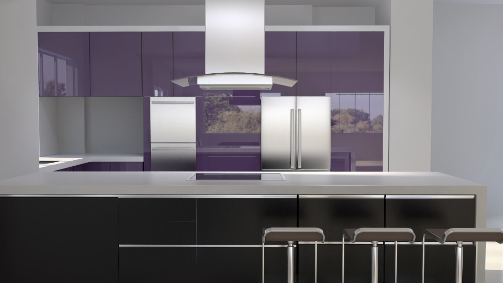 Image of: Grey High Gloss Kitchen Cabinets