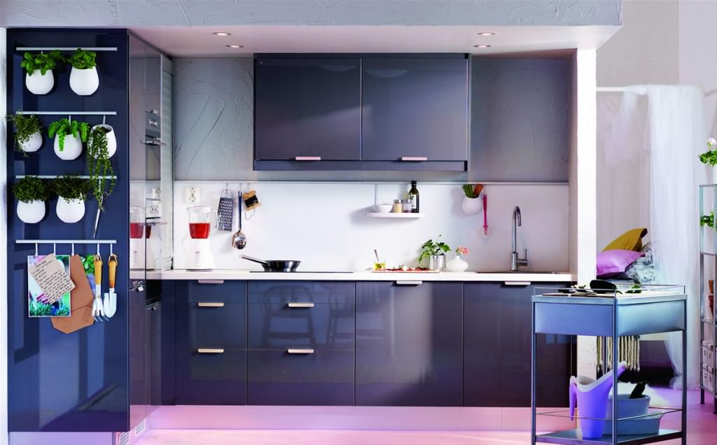 Image of: High Gloss Kitchen Cabinet Paint