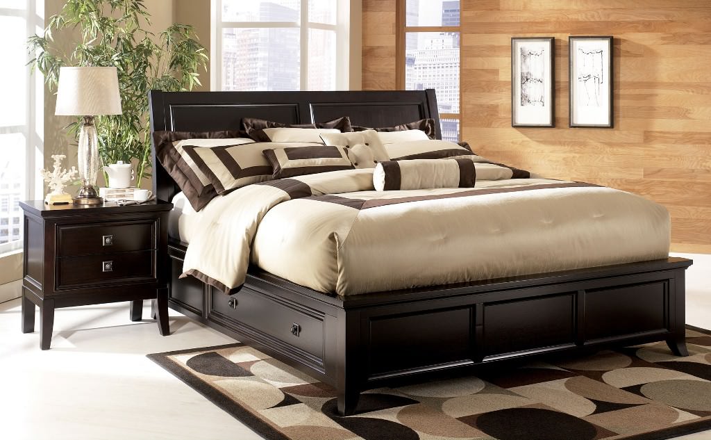 Image of: King Sleigh Bed Ashley Furniture