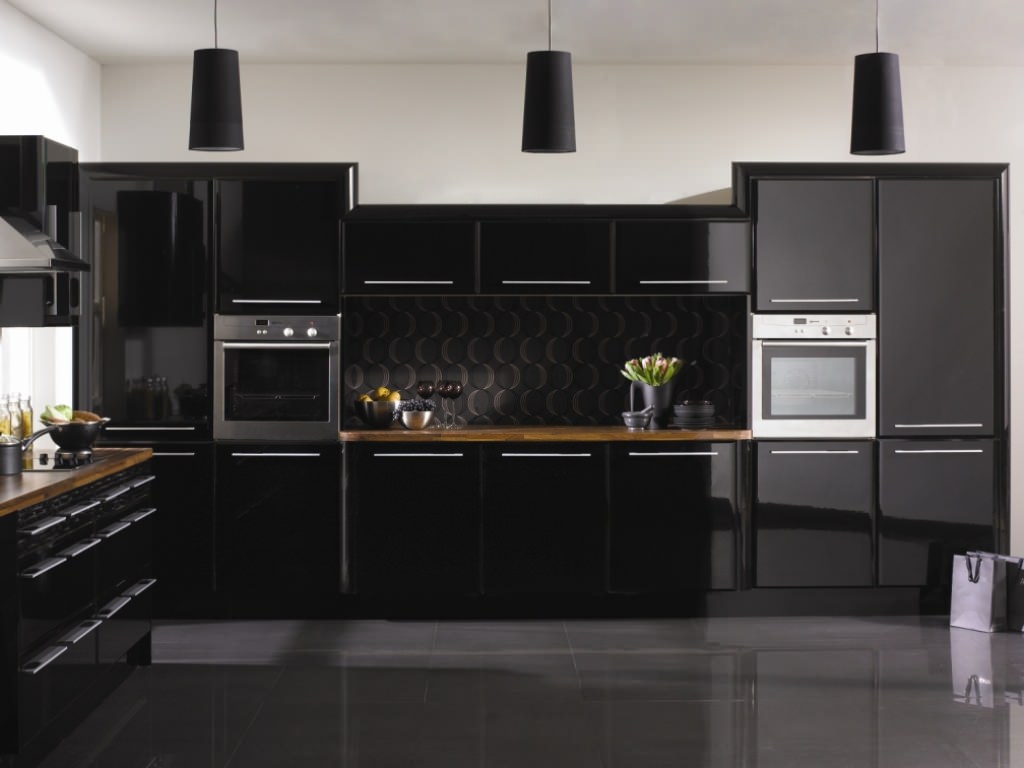 Image of: Kitchen Cabinets In Black Finish