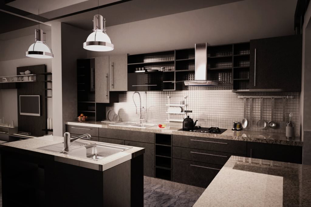Image of: Kitchen Design With Dark Cabinets