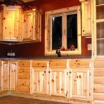 Knotty Pine Kitchen Cabinets For Apartment
