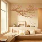 Large Cherry Blossom Living Room Wall Decor Ideas