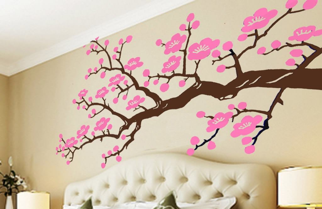 Image of: Large Cherry Blossom Wall Decor Ideas