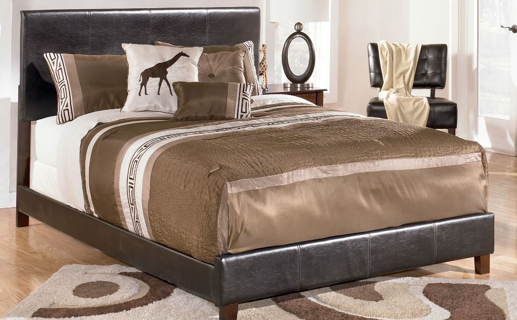 Image of: Leather Upholstered King Bed Frame