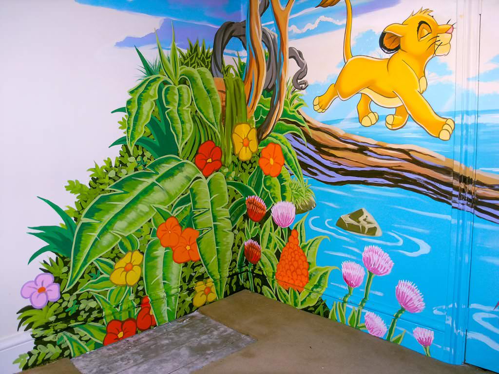 Image of: Lion King Inspired Nursery Mural