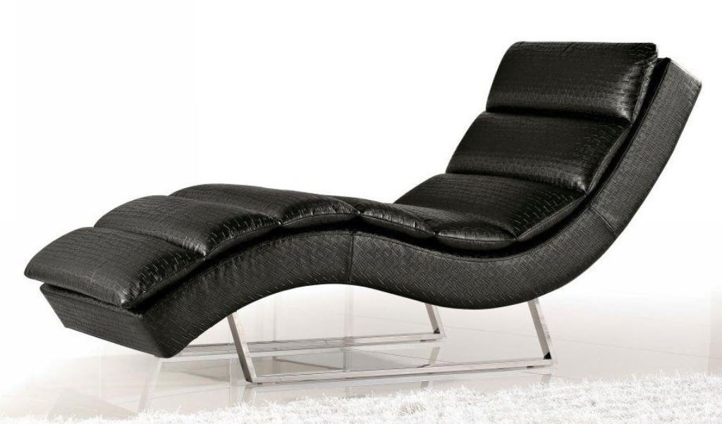 Image of: Modern Leather Chaise Lounge