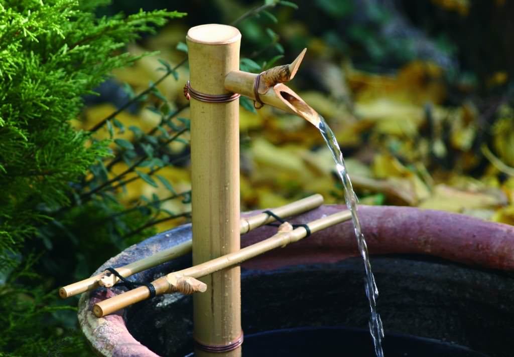Image of: Natural Bamboo Fountain Design