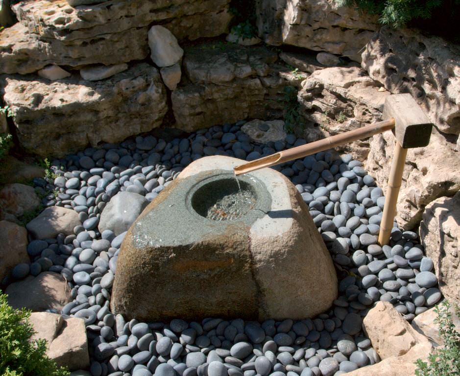Image of: Natural Bamboo Fountain Ideas Backyard